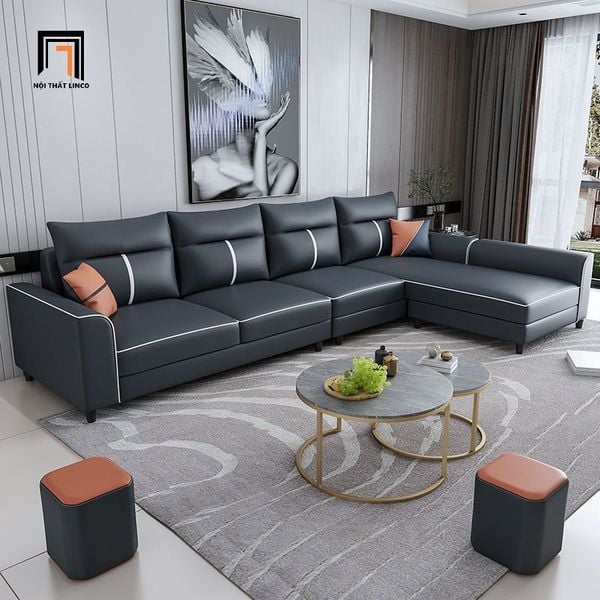 sofa góc, sofa l, sofa góc chữ l, sofa góc 3m x 1m7 bọc da giả, sofa góc da, sofa góc phòng khách cao cấp