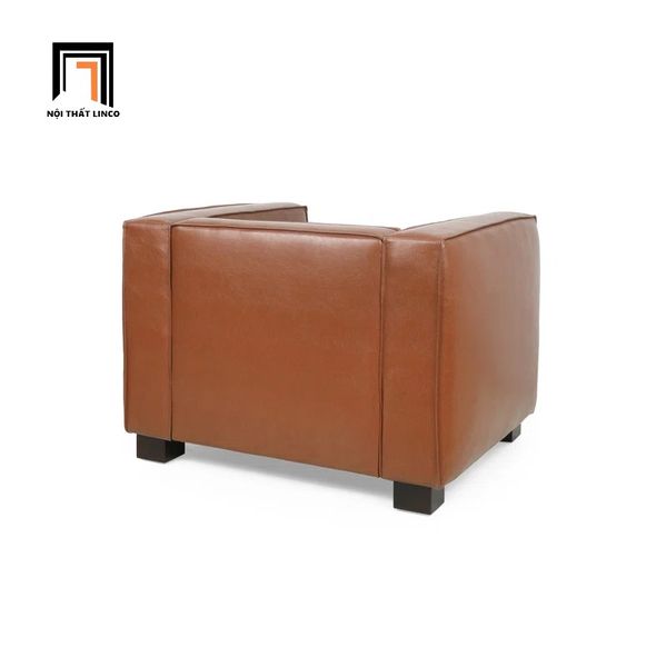 bộ ghế sofa phòng khách gia đình, set ghế sofa da công nghiệp nâu giá rẻ
