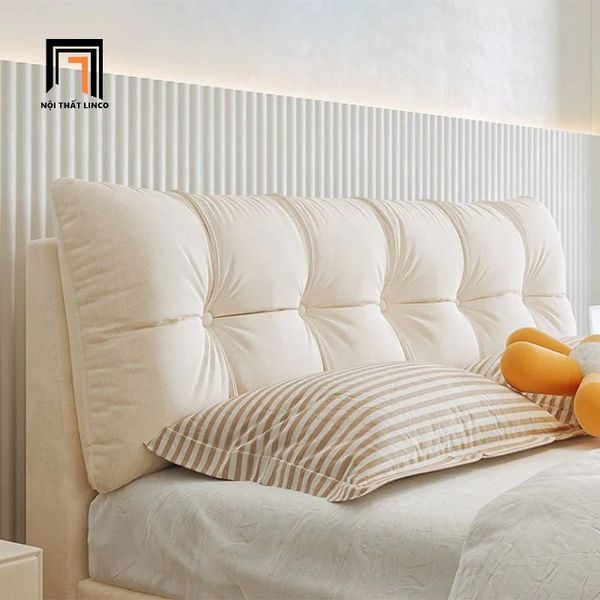 giường ngủ bọc nỉ, giường ngủ màu be, giường ngủ xinh xắn 1m6 x 2m, giường ngủ giá rẻ