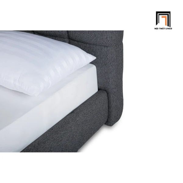 giường ngủ, giường, giường ngủ xám lông chuột, giường ngủ 1m6 x 2m, giường ngủ vải nỉ mềm