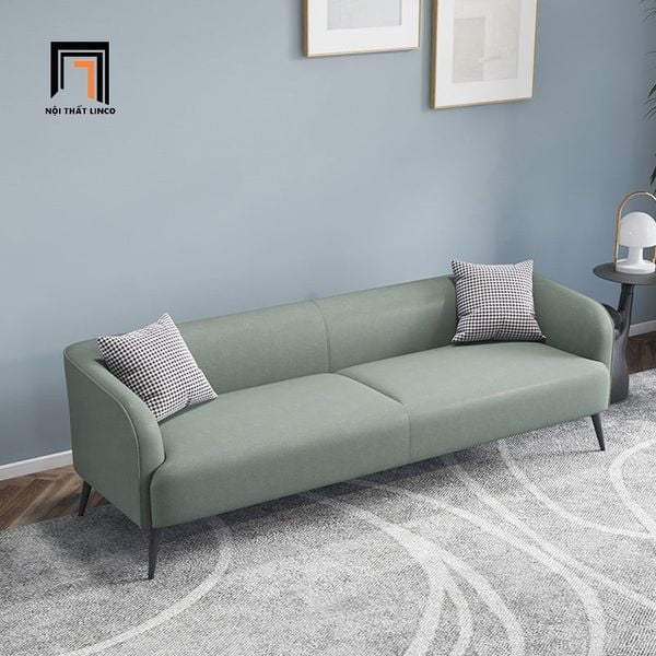 sofa văng dài 2m05, ghế sofa băng da pu simili da công nghiệp, ghế sofa băng chờ cho shop tiệm đẹp