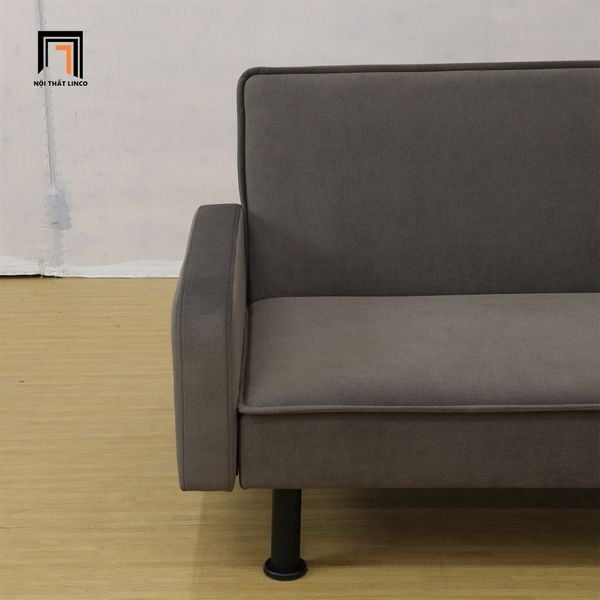 ghế sofa bed bật giường nằm thông minh, sofa giường màu nâu vải nhung dài 2m