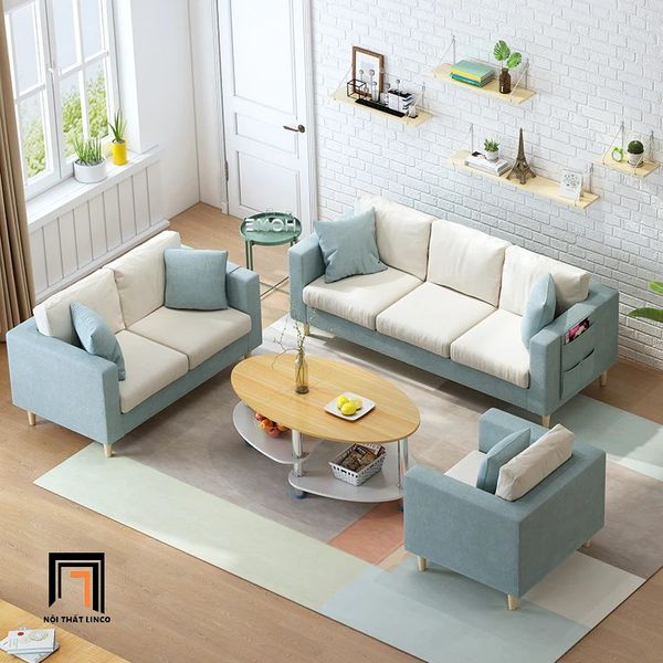 Ghế sofa đơn vải nỉ xinh xắn, sofa đơn 1 nệm ngồi, ghế sofa đơn phối 2 màu, sofa đơn phòng khách giá rẻ
