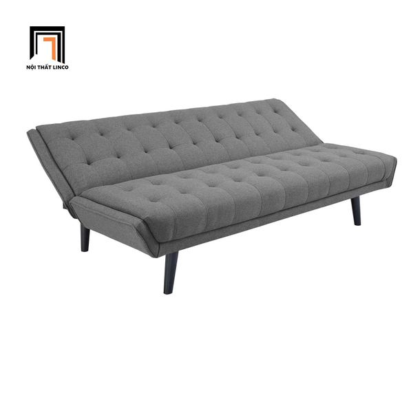 sofa giường bật nằm màu xám lông chuột, ghế sofa giường hiện đại dài 2m