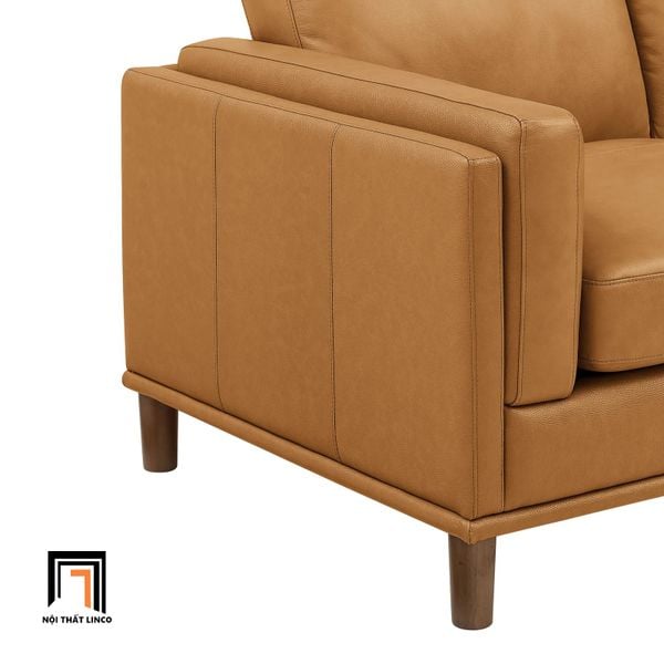 sofa đơn, ghế sofa đơn ngồi thư giãn đọc sách, ghế sofa đơn bọc da giả màu nâu da bò, sofa đơn gia đình giá rẻ