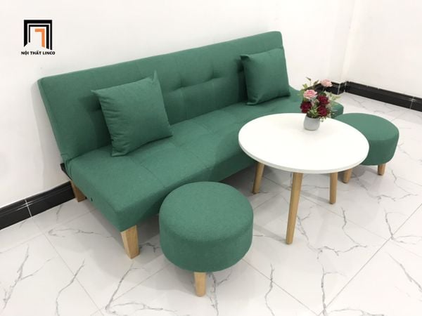 sofa giường, sofa bed, ghế sofa giường nằm 1m72 nhỏ xinh, sofa giường màu xanh ngọc, ghế sofa phòng trọ