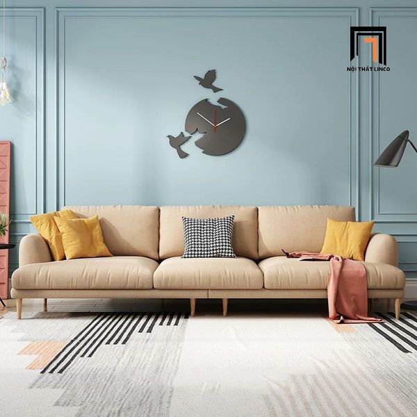 sofa phòng khách, sofa gia đình, bộ ghế sofa phòng khách giá rẻ, sofa phòng khách vải nỉ màu trắng kem