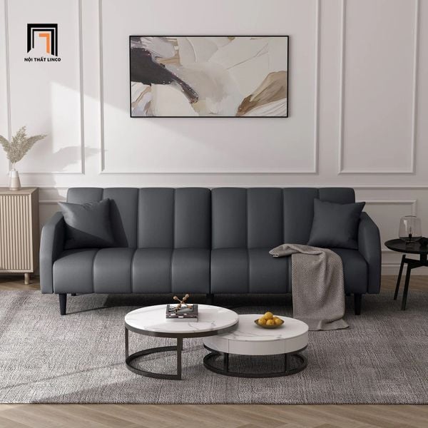 ghế sofa giường nằm bọc da sang trọng, sofa giường dài 2m cho văn phòng làm việc
