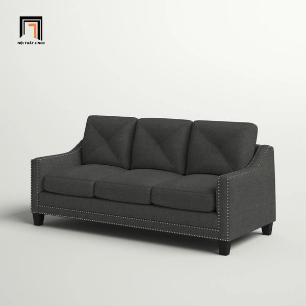 sofa băng, sofa văng, sofa băng 3 chỗ ngồi, sofa băng 3 nệm ngồi, sofa băng màu xám đen, sofa băng dài 2m