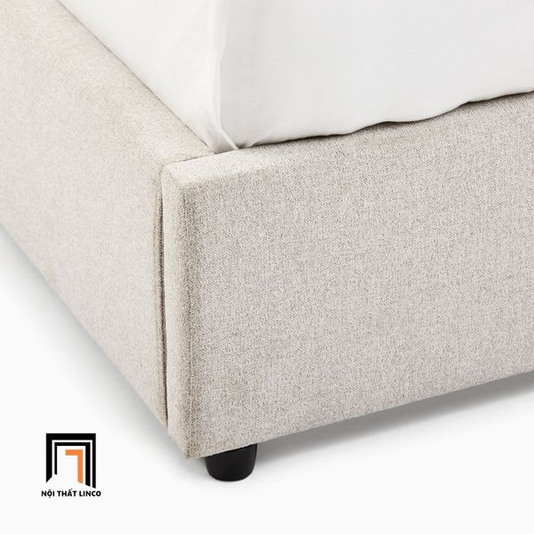 Giường ngủ divan giá rẻ, giường ngủ vải xám trắng, giường 1m6 x 2m cho khách sạn, giường ngủ nhỏ