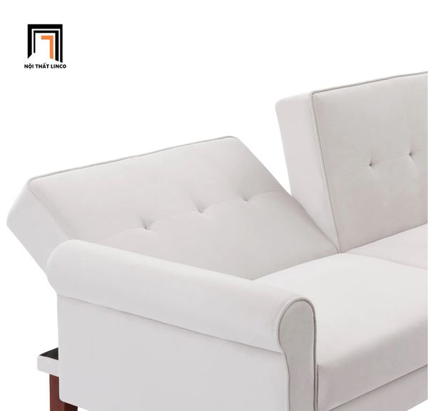 sofa băng, sofa băng bật giường nằm, ghế sofa bed, sofa giường nằm 2m, sofa giường màu xanh đậm vải nhung