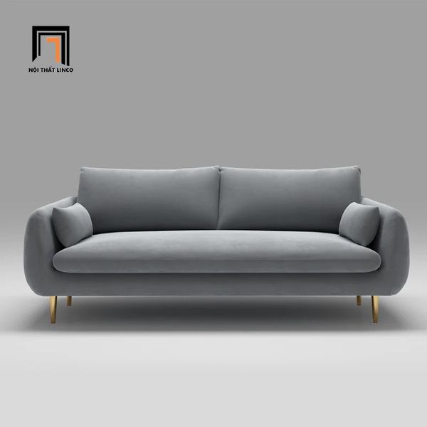 ghế sofa văng cong vải nhung xinh xắn, sofa băng dài 1m9 cho phòng nhỏ gọn