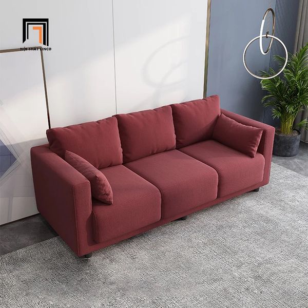 bộ ghế sofa văn phòng màu đỏ đô, bộ ghế sofa phòng khách gia đình vải nỉ màu đỏ đô