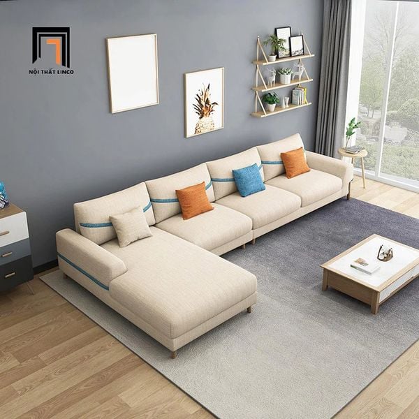 bộ ghế sofa góc không gian diện tích lớn, sofa góc chữ l 3m x 1m6 vải nỉ giá rẻ