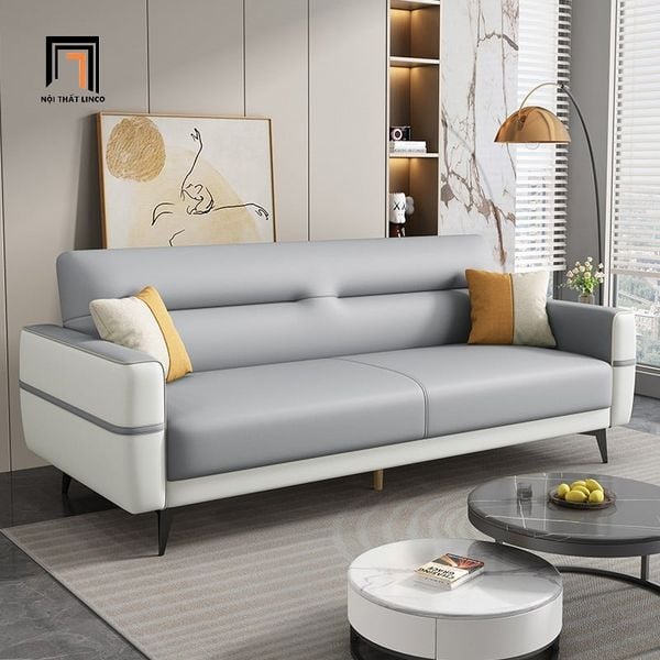 sofa giường nằm phối màu da sang trọng, ghế sofa giường dài 2m kiểu dáng hiện đại