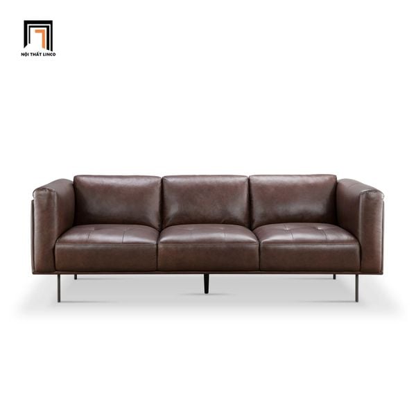 sofa băng, sofa văng, sofa băng da giả, sofa băng bọc da công nghiệp, sofa băng da simili, sofa băng dài 2m2 màu nâu