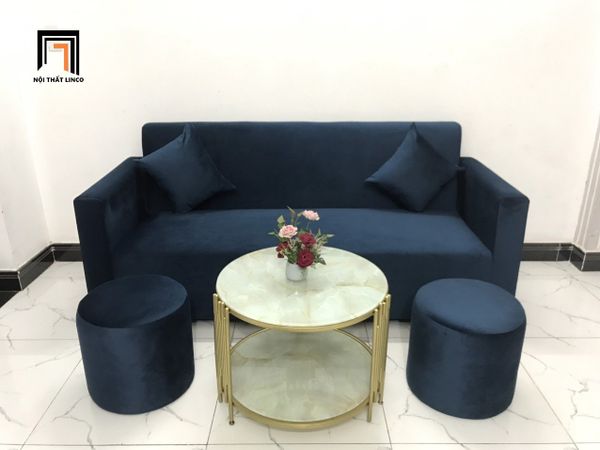 ghế sofa văng giá rẻ, sofa băng xanh đen, sofa băng dài 1m9 giá rẻ cho phòng khách nhỏ