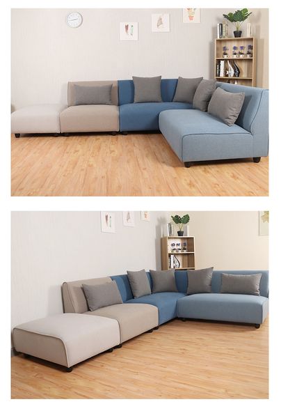 bộ ghế sofa góc vải nỉ nhung 2m2 x 2m2 giá rẻ, sofa góc chữ L phối màu xinh xắn cho gia đình