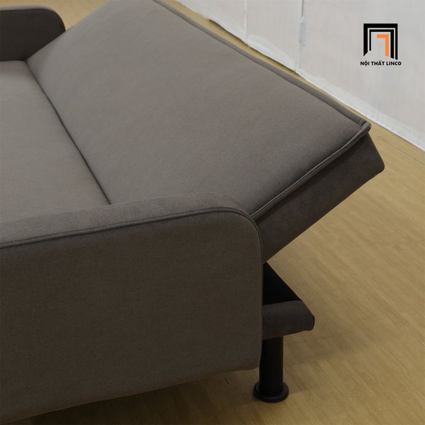 ghế sofa bed bật giường nằm thông minh, sofa giường màu nâu vải nhung dài 2m