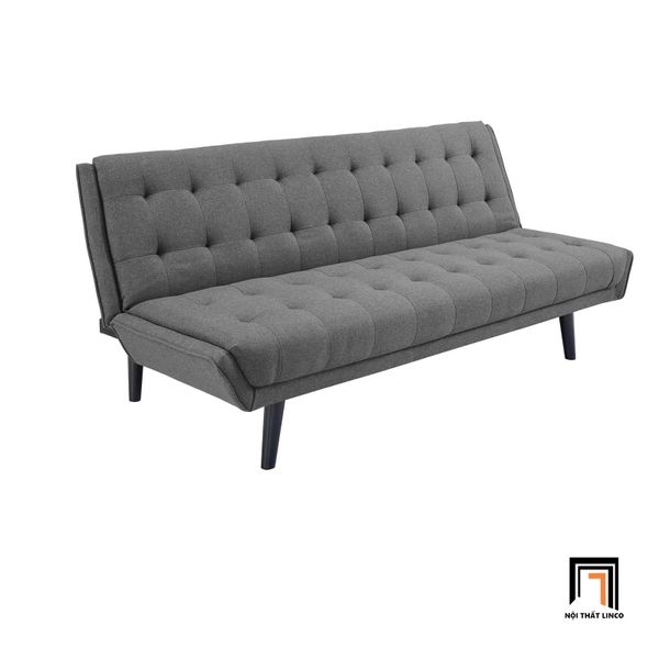sofa giường bật nằm màu xám lông chuột, ghế sofa giường hiện đại dài 2m
