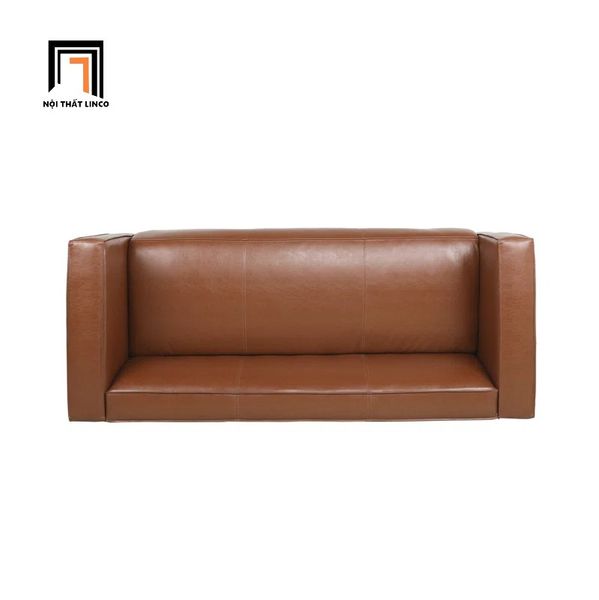 bộ ghế sofa phòng khách gia đình, set ghế sofa da công nghiệp nâu giá rẻ
