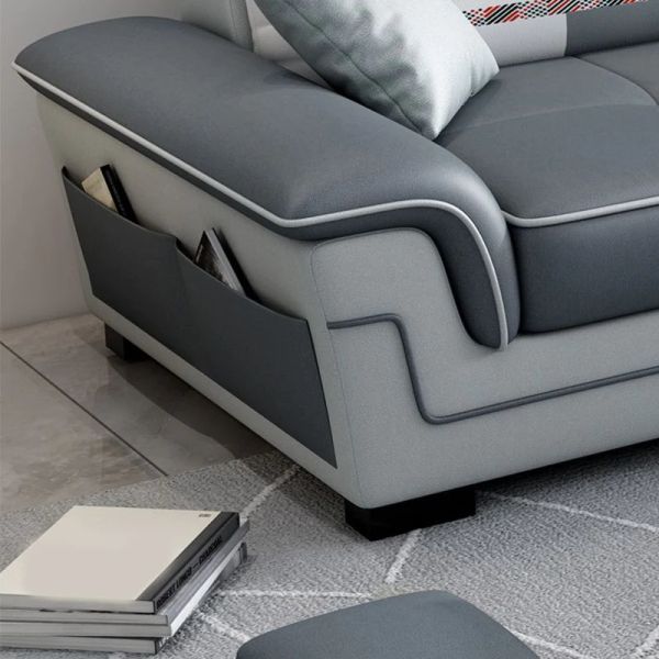 sofa l, sofa góc 2m4 x 1m6 vải nỉ giá rẻ, ghế sofa góc l thư giãn cho phòng khách gia đình