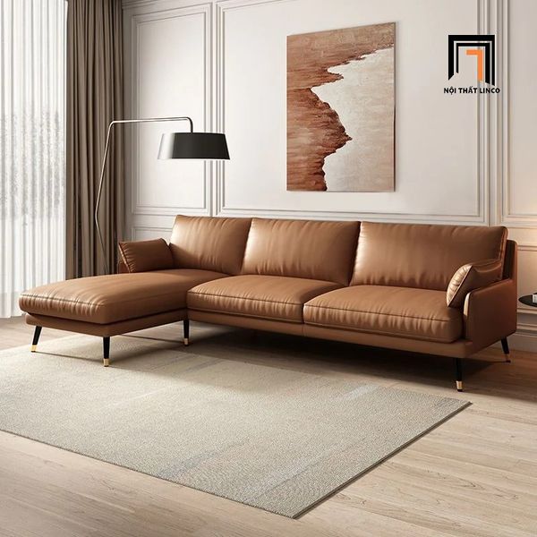 ghế sofa băng, sofa văng, sofa băng da pu dài 2m2, sofa băng da công nghiệp màu nâu cam