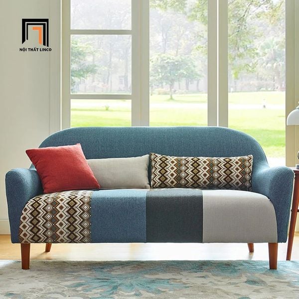 sofa băng cong, sofa văng nhỏ gọn, ghế sofa băng 1m5 vải nỉ xinh xắn, sofa băng giá rẻ