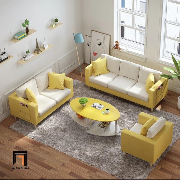 Ghế sofa đơn vải nỉ xinh xắn, sofa đơn 1 nệm ngồi, ghế sofa đơn phối 2 màu, sofa đơn phòng khách giá rẻ