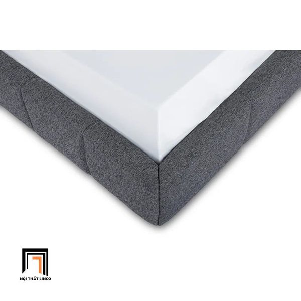 giường ngủ, giường, giường ngủ xám lông chuột, giường ngủ 1m6 x 2m, giường ngủ vải nỉ mềm