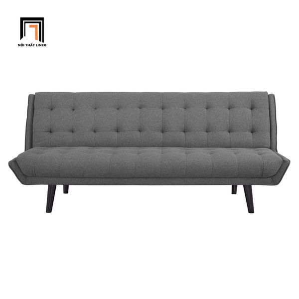 sofa giường bật nằm màu xám lông chuột, ghế sofa giường hiện đại dài 2m