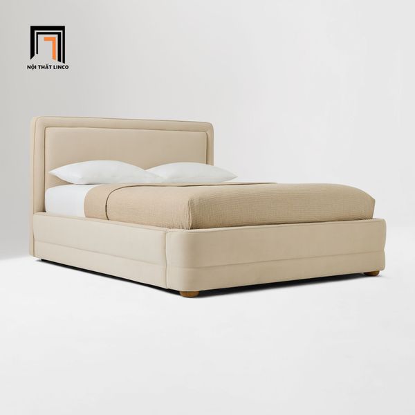 giường ngủ vải lông cừu mềm, giường bọc nệm kiểu dáng hiện đại, giường ngủ, giường 1m6 x 2m, giường giá rẻ