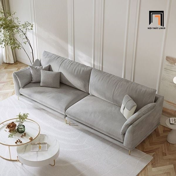 ghế sofa văng dài 2m3 cho căn hộ chung cư, sofa băng bọc vải mềm giá rẻ, sofa băng gia đình hiện đại