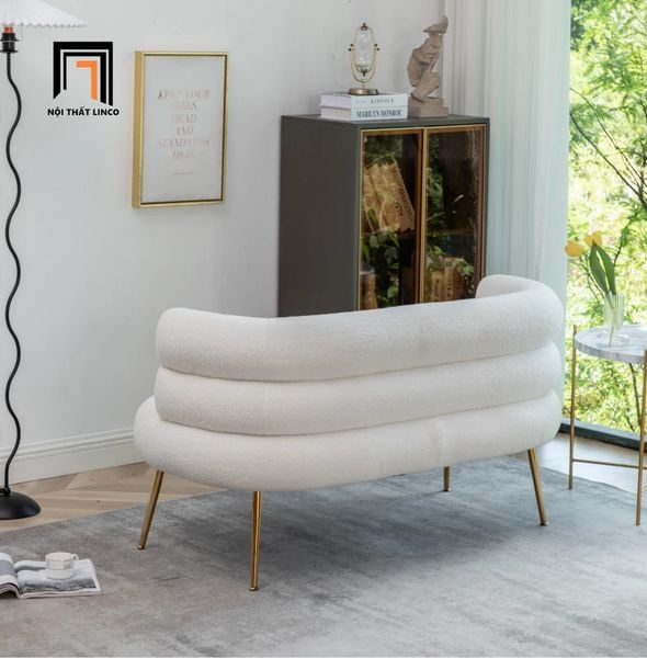 bộ ghế sofa vải lông cừu, set ghế sofa xinh xắn trang trí shop tiệm giá rẻ