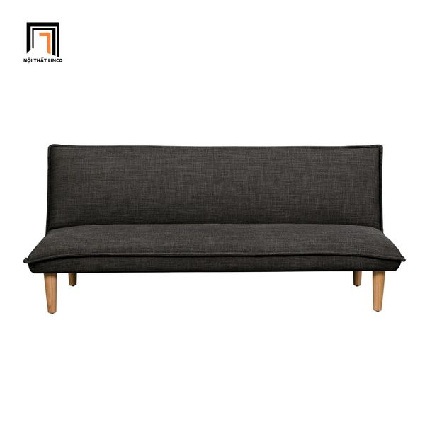 ghế sofa giường dài 1m7 nhỏ gọn, sofa giường bọc vải màu nâu đậm giá rẻ