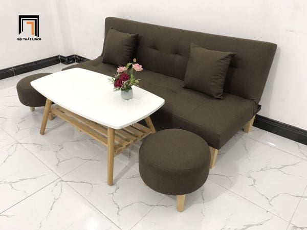 ghế sofa giường màu nâu đậm giá rẻ, sofa bed cho chung cư, ghế sofa giường thông minh 1m7