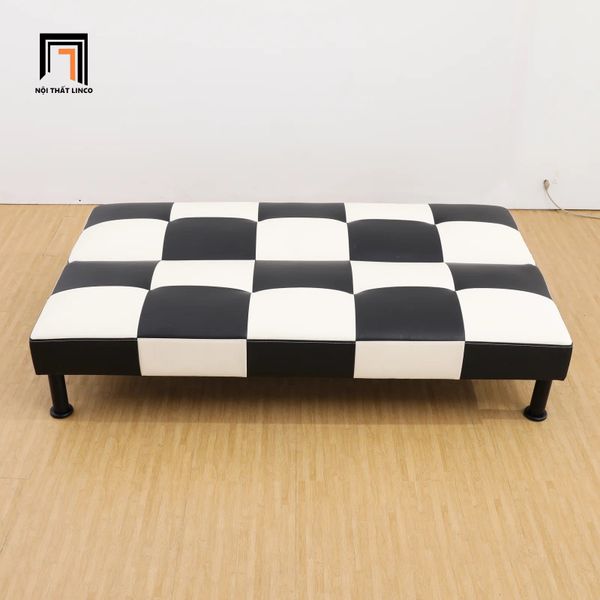 ghế sofa bed, sofa giường 1m7 da công nghiệp, ghế sofa giường da pu phối màu đen trắng hiện đại