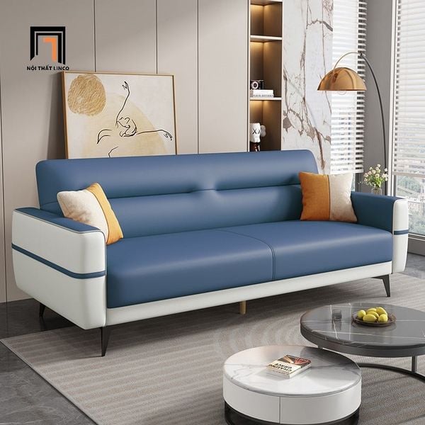 sofa giường nằm phối màu da sang trọng, ghế sofa giường dài 2m kiểu dáng hiện đại