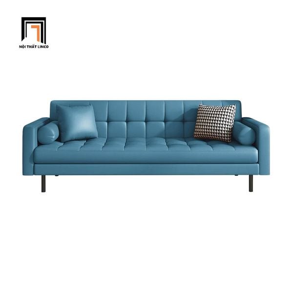 sofa văn phòng, bộ ghế sofa phòng khách gia đình, sofa phòng khách bọc da Pu màu da bò sang trọng