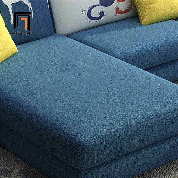 ghế sofa góc l 3m x 1m6 xanh ngọc, sofa góc chữ l xinh xắn vải nỉ, bộ ghế sofa góc gia đình giá rẻ