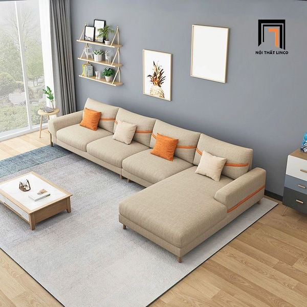 bộ ghế sofa góc không gian diện tích lớn, sofa góc chữ l 3m x 1m6 vải nỉ giá rẻ