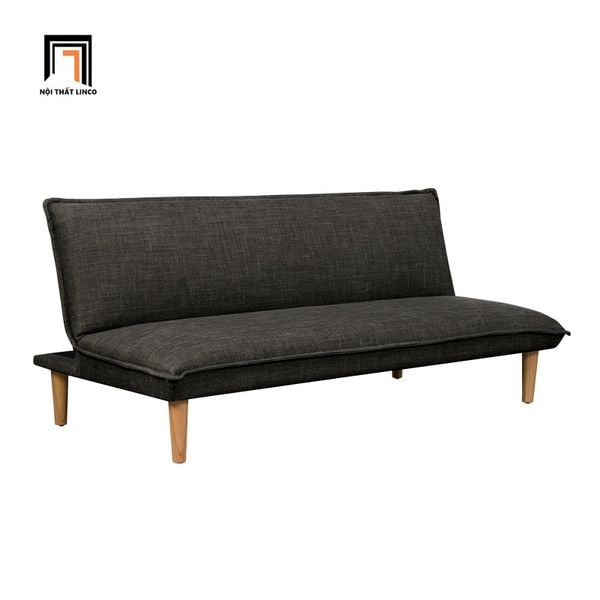 ghế sofa giường dài 1m7 nhỏ gọn, sofa giường bọc vải màu nâu đậm giá rẻ
