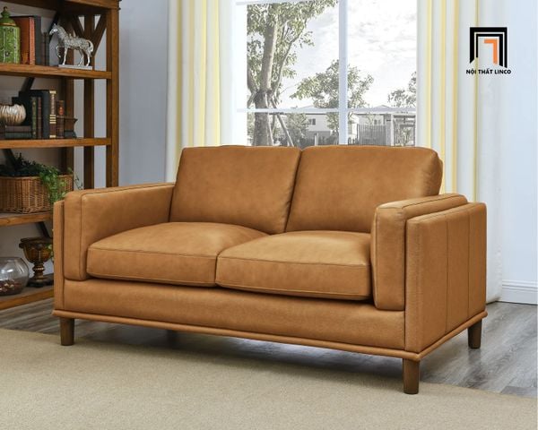 sofa đơn, ghế sofa đơn ngồi thư giãn đọc sách, ghế sofa đơn bọc da giả màu nâu da bò, sofa đơn gia đình giá rẻ