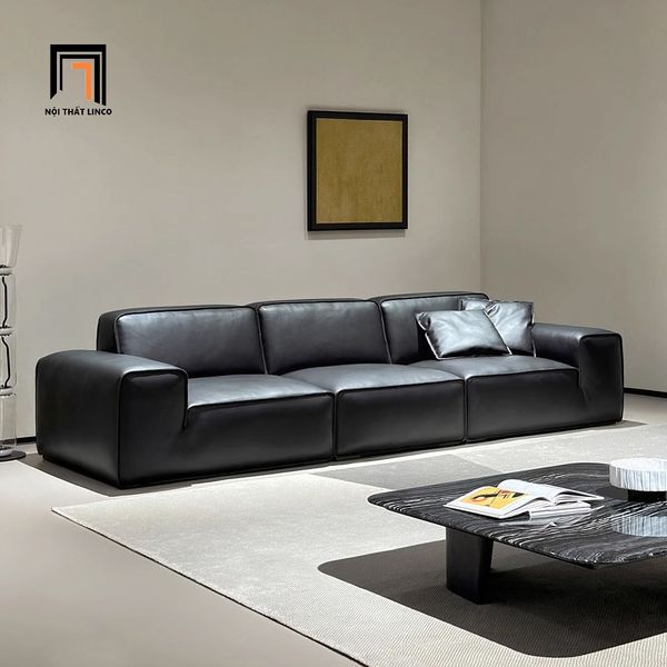 ghế sofa băng 2m8, sofa, ghế sofa, sofa da màu đen bóng, ghế sofa cao cấp, ghế sofa sang trọng