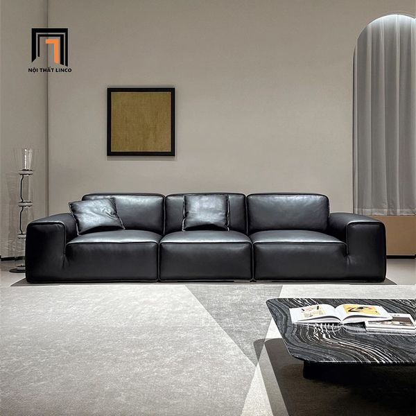 ghế sofa băng 2m8, sofa, ghế sofa, sofa da màu đen bóng, ghế sofa cao cấp, ghế sofa sang trọng