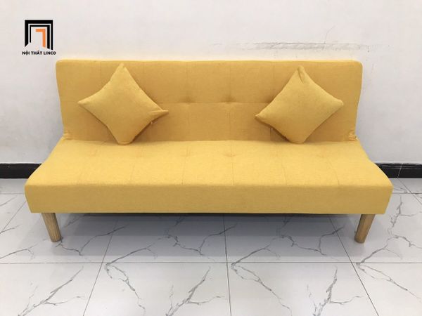 bộ ghế sofa giường màu vàng chanh, ghế sofa bed bật nằm thông minh, bộ ghế sofa 1m7 nhỏ gọn