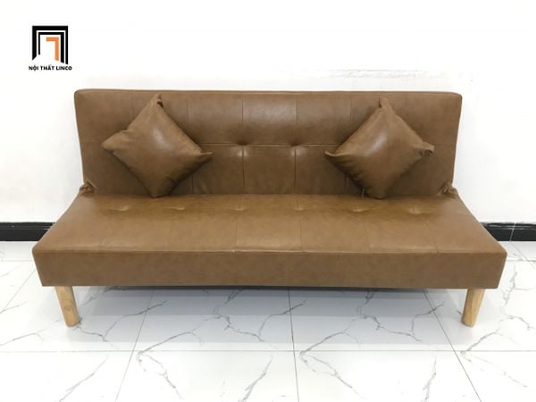 bọ ghế sofa da giả màu da bò, ghế sofa bed gấp gọn bọc da simili, sofa giường da công nghiệp đẹp