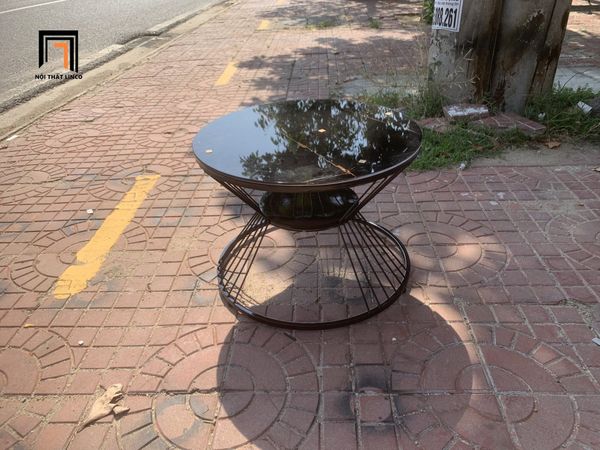 bàn sofa mặt kính 60cm cường lực, bàn trà cho nhà nhỏ xinh xắn
