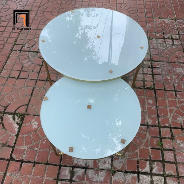 cặp bàn trà phòng khách mặt kính cường lực, cặp 2 bàn sofa gia đình giá rẻ