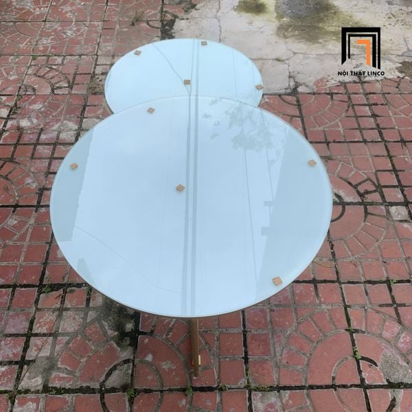 cặp bàn trà phòng khách mặt kính cường lực, cặp 2 bàn sofa gia đình giá rẻ